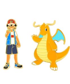 POKEMON ASH & DRAGONITE ENAMEL PIN SET