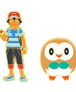 Pokemon Ash y Rowlet Pin Set