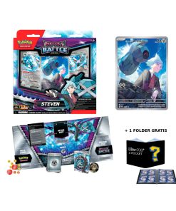 -PREVENTA- Pokemon TCG Rival Battle Dek Steven Español+ Folder Gratis